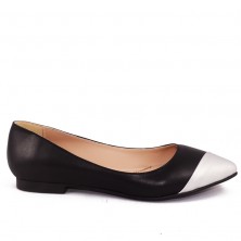 BALERINI BLACK&SILVER CU VARF ASCUTIT