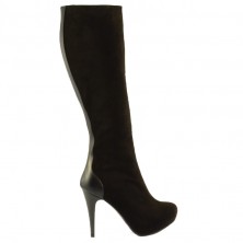 CIZME NEGRE PIELE INTOARSA DIAMOND 