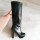 CIZME NEGRE TUBULARE PIELE BOX TOC GROS