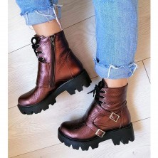 BOCANCI METALLIC BROWN CU TALPA GROASA