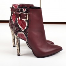 GHETE STILETTO PIELE SNAKE GRENA
