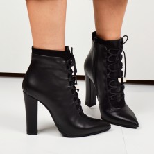 GHETE NEGRE STILETTO CU SIRETURI MISHA
