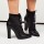 GHETE NEGRE STILETTO CU SIRETURI MISHA