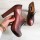 BOTINE PIELE MARO METALIZAT CU SIRET