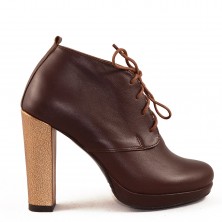 BOTINE BROWN SHADE CU TOC