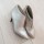 BOTINE  ARGINTII PIELE MINI STILETTO