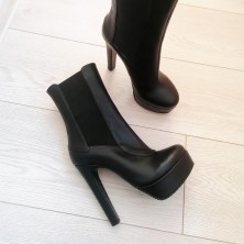 GHETE NEGRE PIELE CU PLATFORMA MADDEN