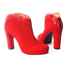 BOTINE ROSII CU PLATFORMA