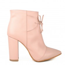 GHETE STILETTO PIELE ROZ PUDRA