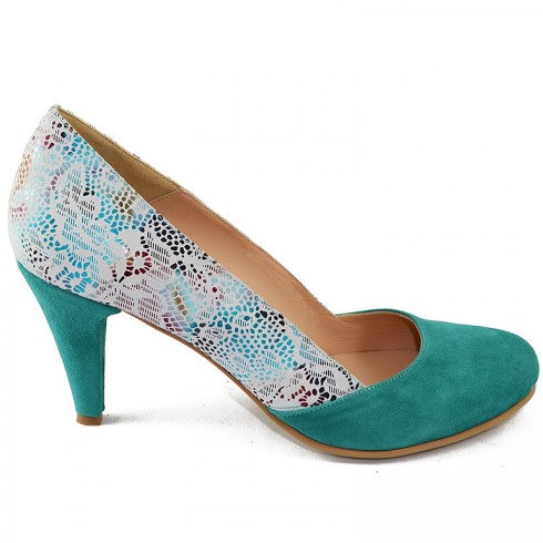 PANTOFI BLUE FLOWERS