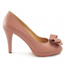 PANTOFI PIELE NUDE ROZ CU FUNDA