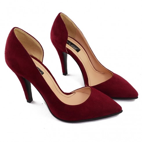PANTOFI STILETTO DECUPATI PIELE GRENA - poza 2