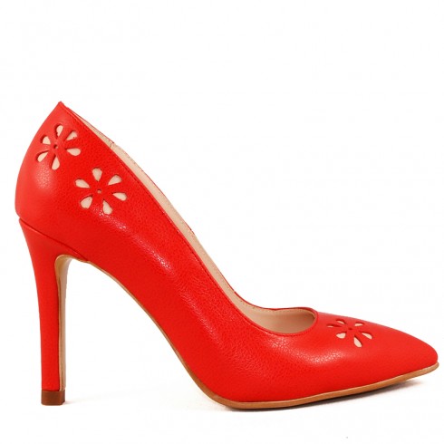 PANTOFI STILETTO RED DAISIES