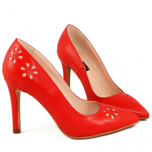 PANTOFI STILETTO RED DAISIES - poza 3