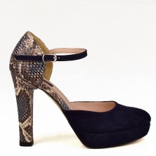 PANTOFI  BLEUMARIN SNAKE CU BARETA 