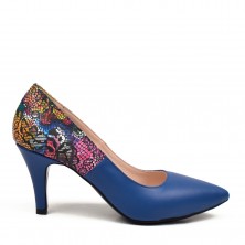PANTOFI MINISTILETTO  ALBASTRI MULTICOLOR IRIS