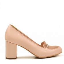 PANTOFI PIELE ROZ CU GOLF BRIGITTE