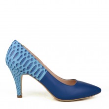 MINI STILETTO PIELE BLUE SNAKE PRINT