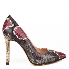 PANTOFI STILETTO PIELE SNAKE BURGUNDY
