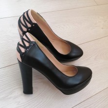 PANTOFI NEGRI PIELE BOX CORSET