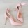 PANTOFI STILETTO PIELE ROZ PUDRA MAURA