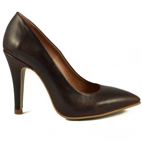 PANTOFI STILETTO PIELE MARO DARK