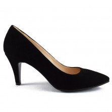 PANTOFI STILETTO NEGRI DIN PIELE INTOARSA