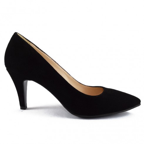 PANTOFI STILETTO NEGRI DIN PIELE INTOARSA