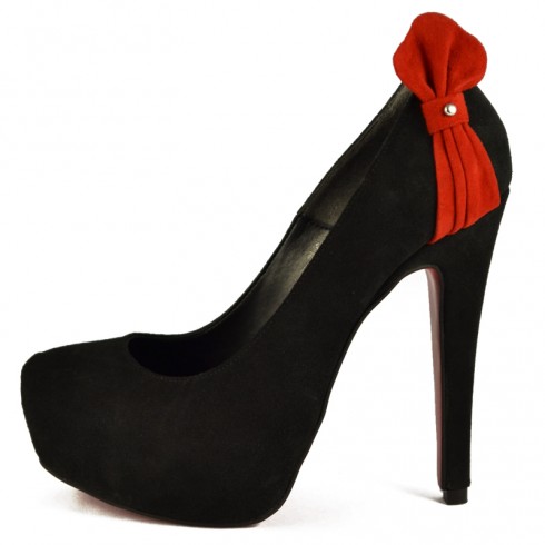 PANTOFI NEGRI PIELE CU PLATFORMA FUNDA ROSIE - poza 3