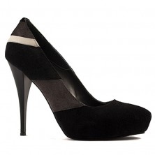 PANTOFI DE DAMA DIN PIELE INTOARSA NEAGRA