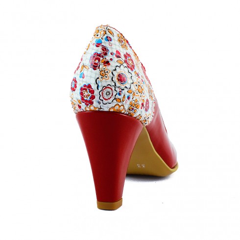 PANTOFI ROSII FLOWERS - poza 2