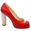 PANTOFI ROSII CU BUTON METALIC