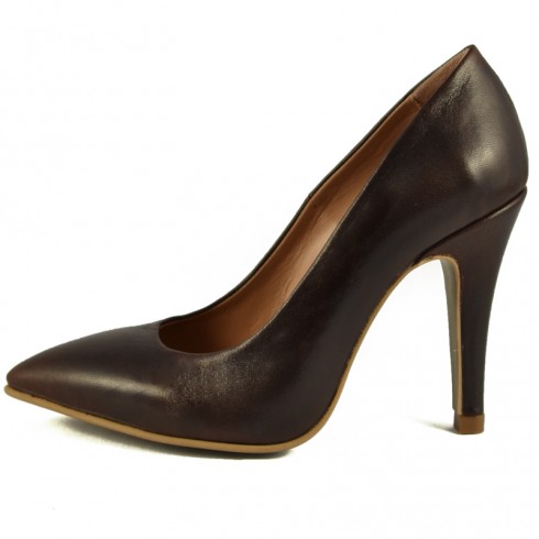 PANTOFI STILETTO PIELE MARO DARK - poza 2