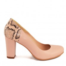 PANTOFI PIELE ROZ GENUINE PYTON