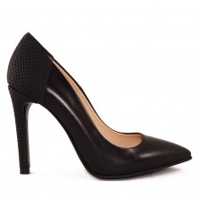 PANTOFI STILETTO PIELE CROCO NEGRU