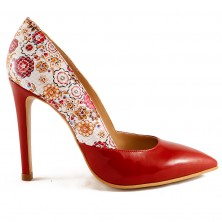 PANTOFI FLORAL RED