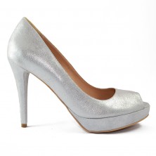 PANTOFI ARGINTII DECUPATI PIELE SIDEF