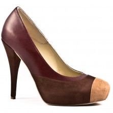 PANTOFI PIELE MARO MIX CU PLATFORMA