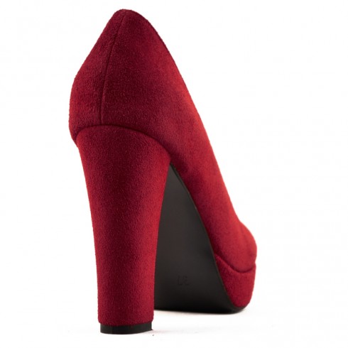 PANTOFI PIELE GRENA TOC GROS - poza 4