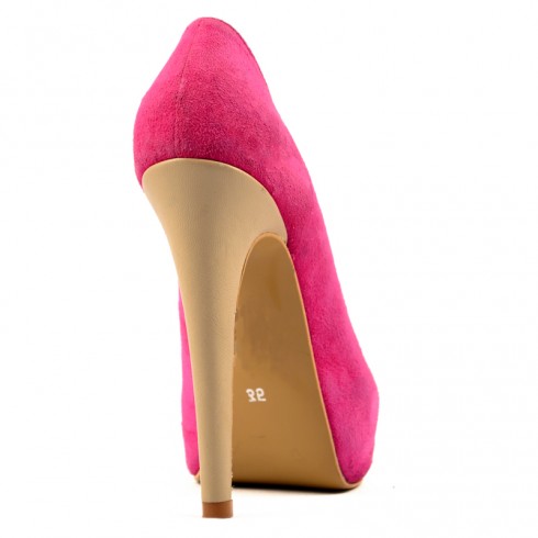 PANTOFI  PIELE ROZ CU PLATFORMA MARE - poza 2
