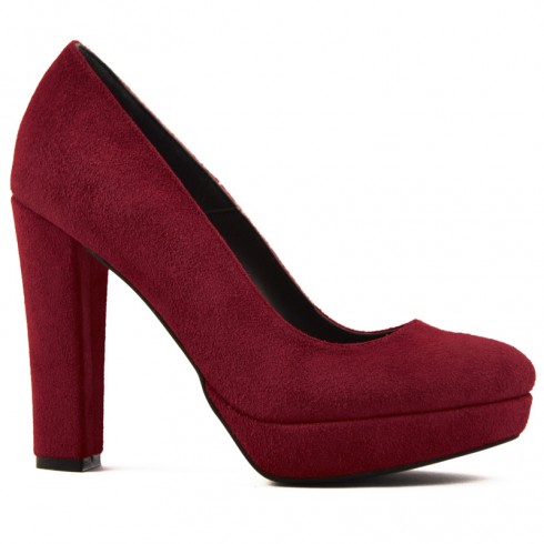 PANTOFI PIELE GRENA TOC GROS