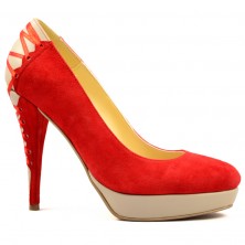 PANTOFI ROSII CU TOC SUBTIRE
