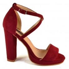 SANDALE BURGUNDY CU BARETE SUBTIRI
