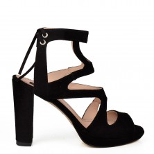 SANDALE NEGRE PIELE INTOARSA DANI