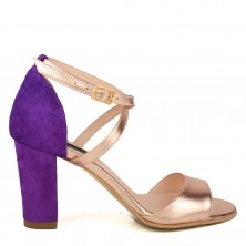 SANDALE MOV PIELE ROSE GOLD 