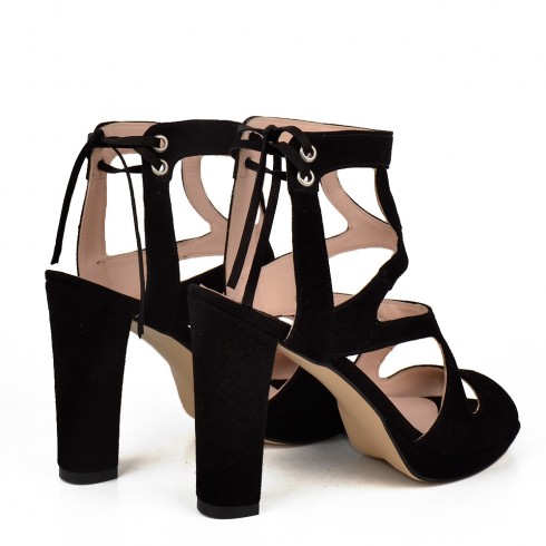 SANDALE NEGRE PIELE INTOARSA DANI - poza 2