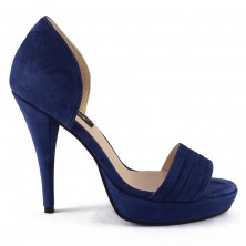 SANDALE DIN PIELE INTOARSA BLEUMARIN