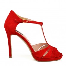 SANDALE ROSII PIELE INTOARSA HARMONY