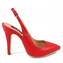 SANDALE STILETTO ROSII DECUPATE SPATE