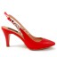SANDALE MINI STILETTO ROSII PIELE LAC